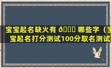 宝宝起名缺火有 🐎 哪些字（宝宝起名打分测试100分取名测试）